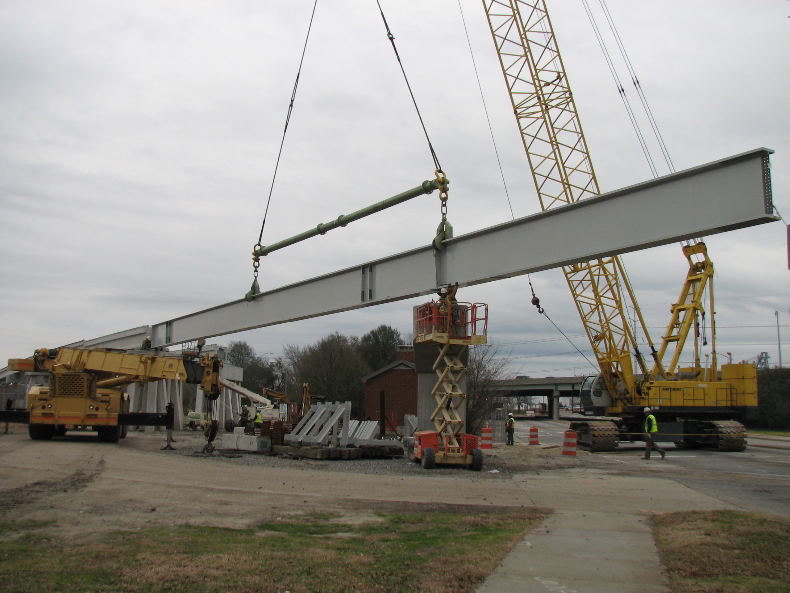 Setting 148' long girder over Brambleton Ave.