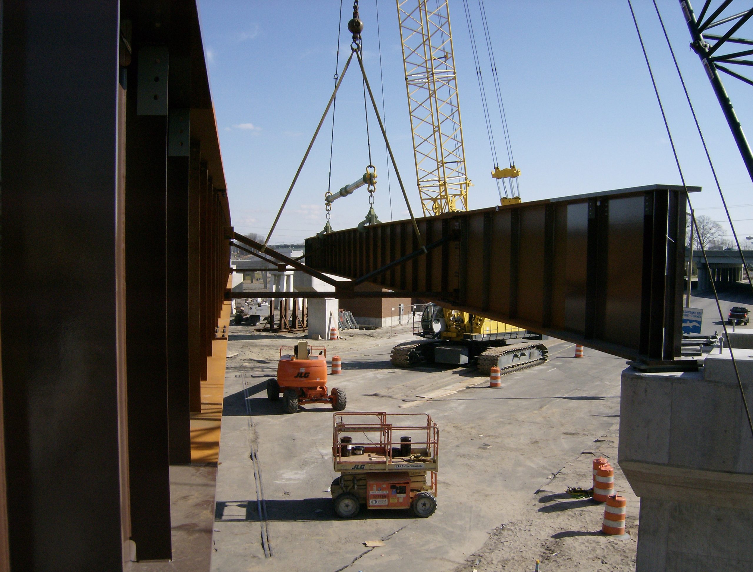 Setting girder over Brambleton Ave.