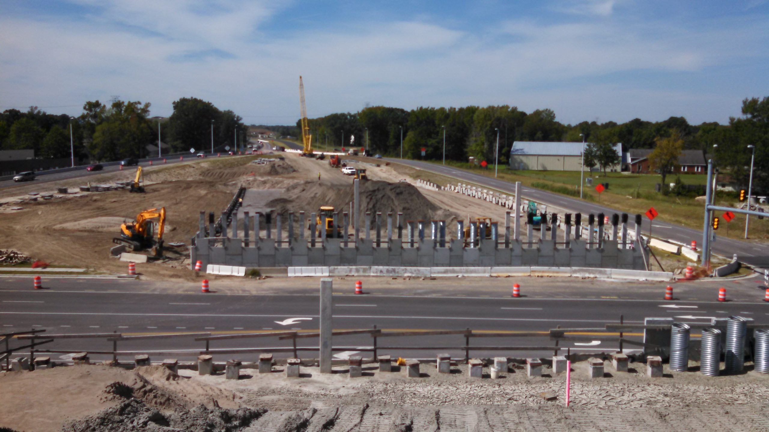 MSE walls and abutments for bridges over Great Bridge Blvd.