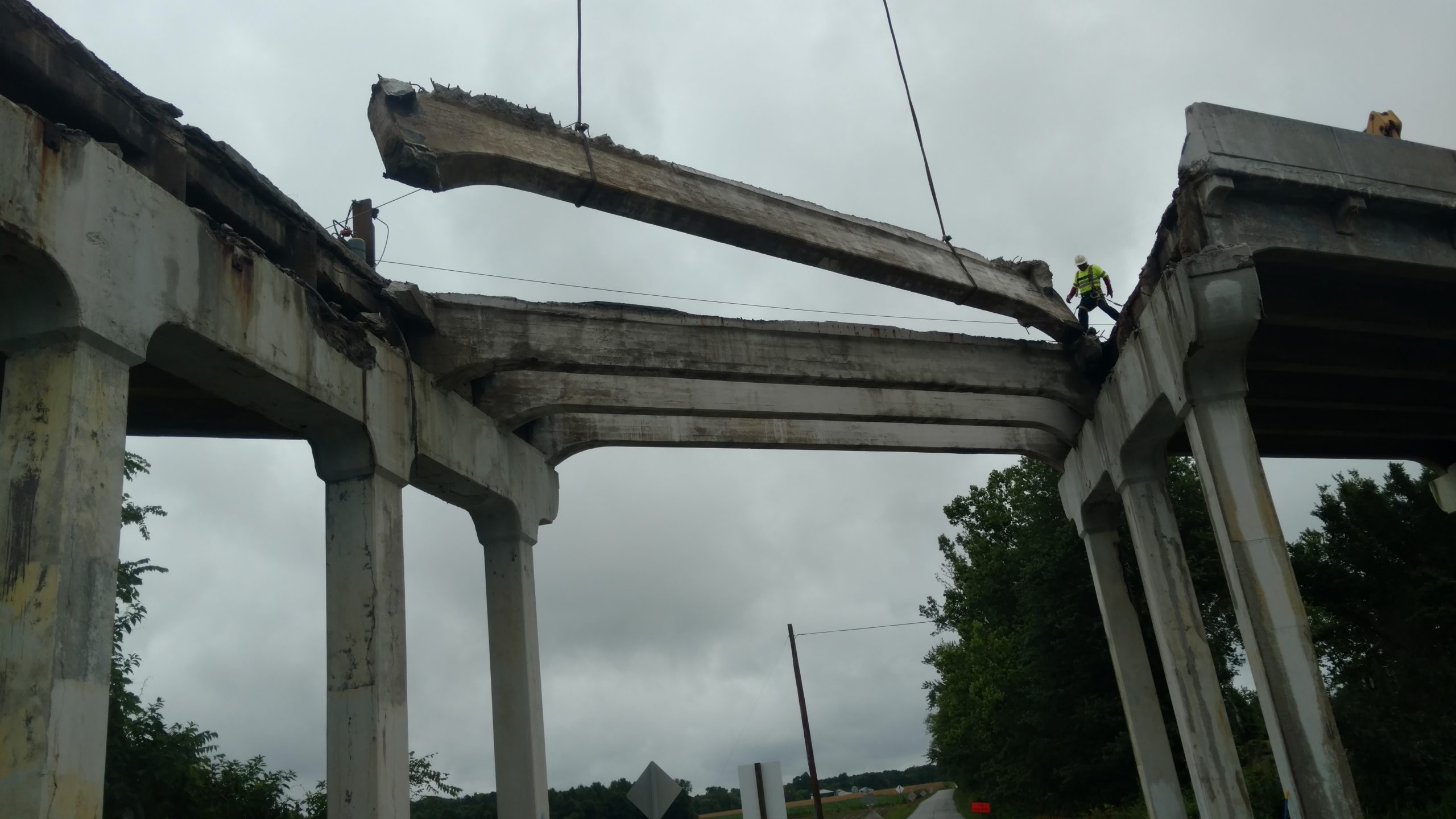 Removal of existing bridge beams over Rte. 632