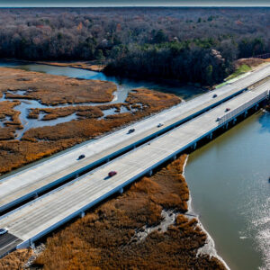 Pouring bridge deck.