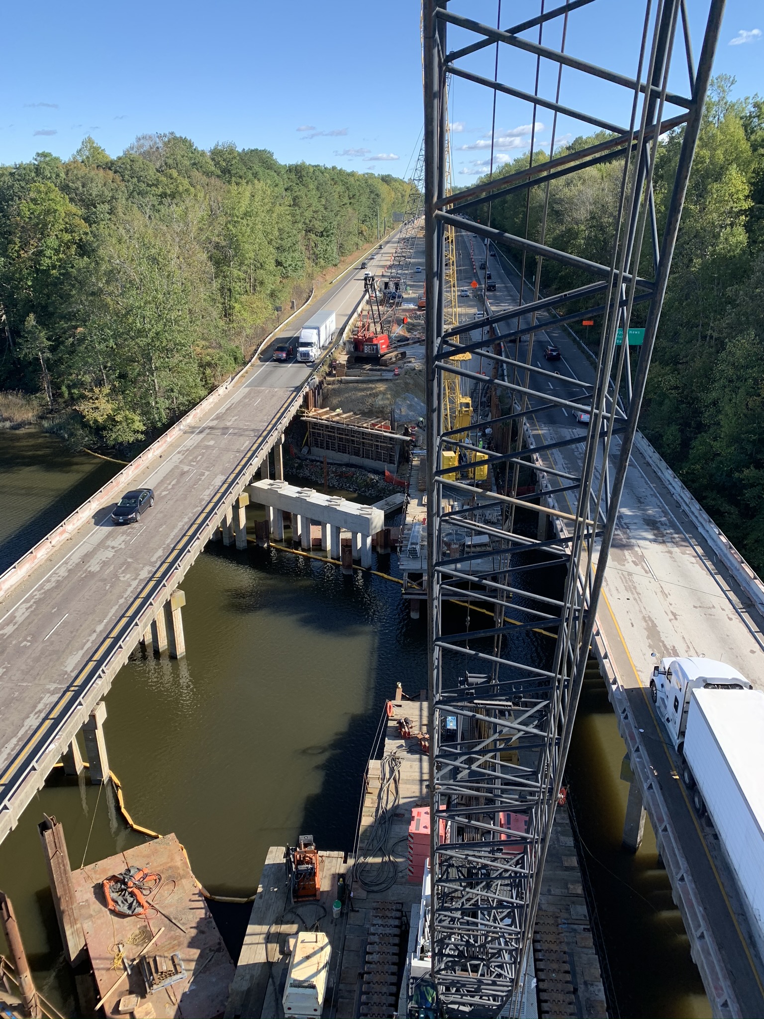 Stage 1 construction progress, looking East
