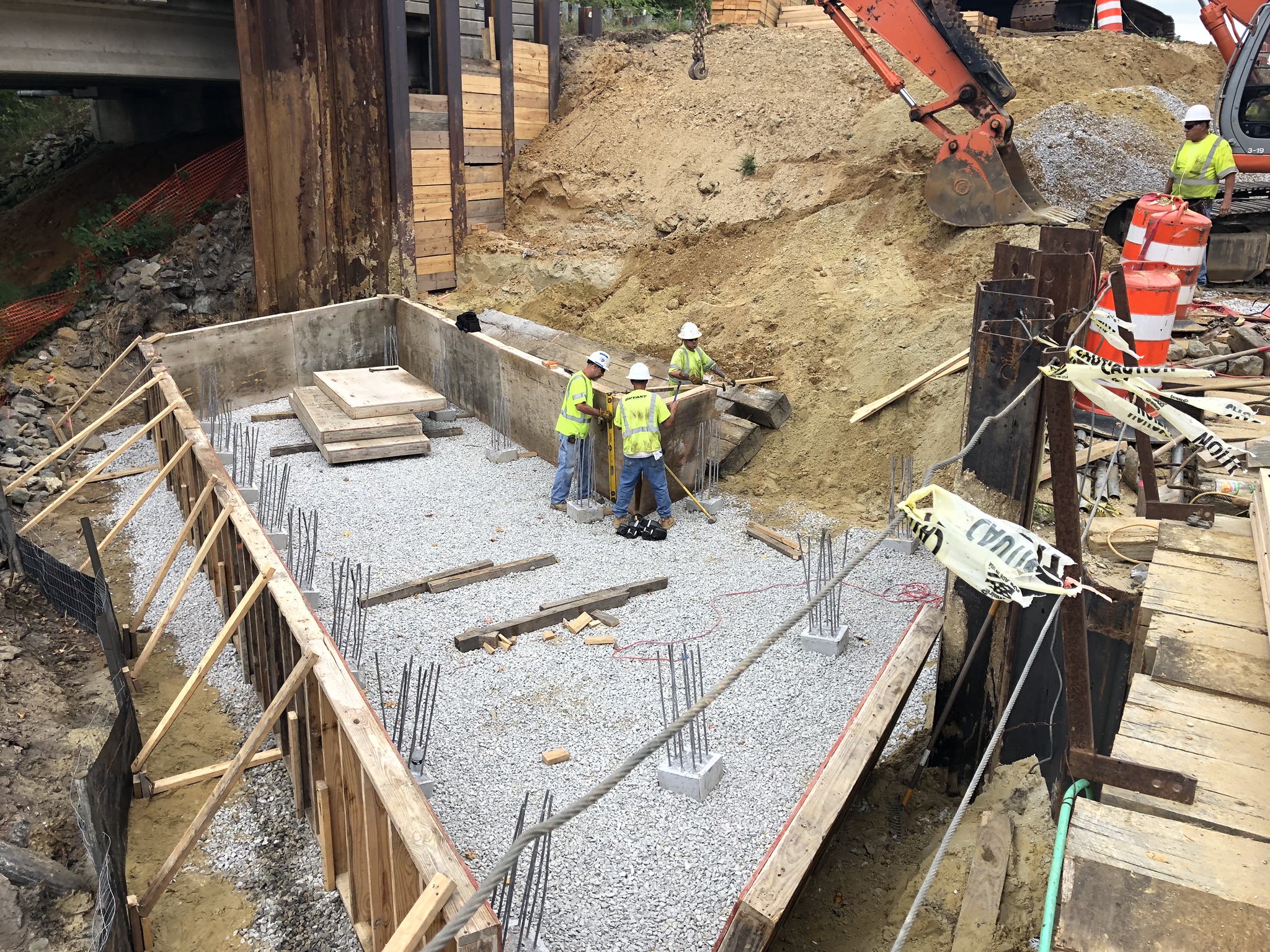 East abutment footer construction