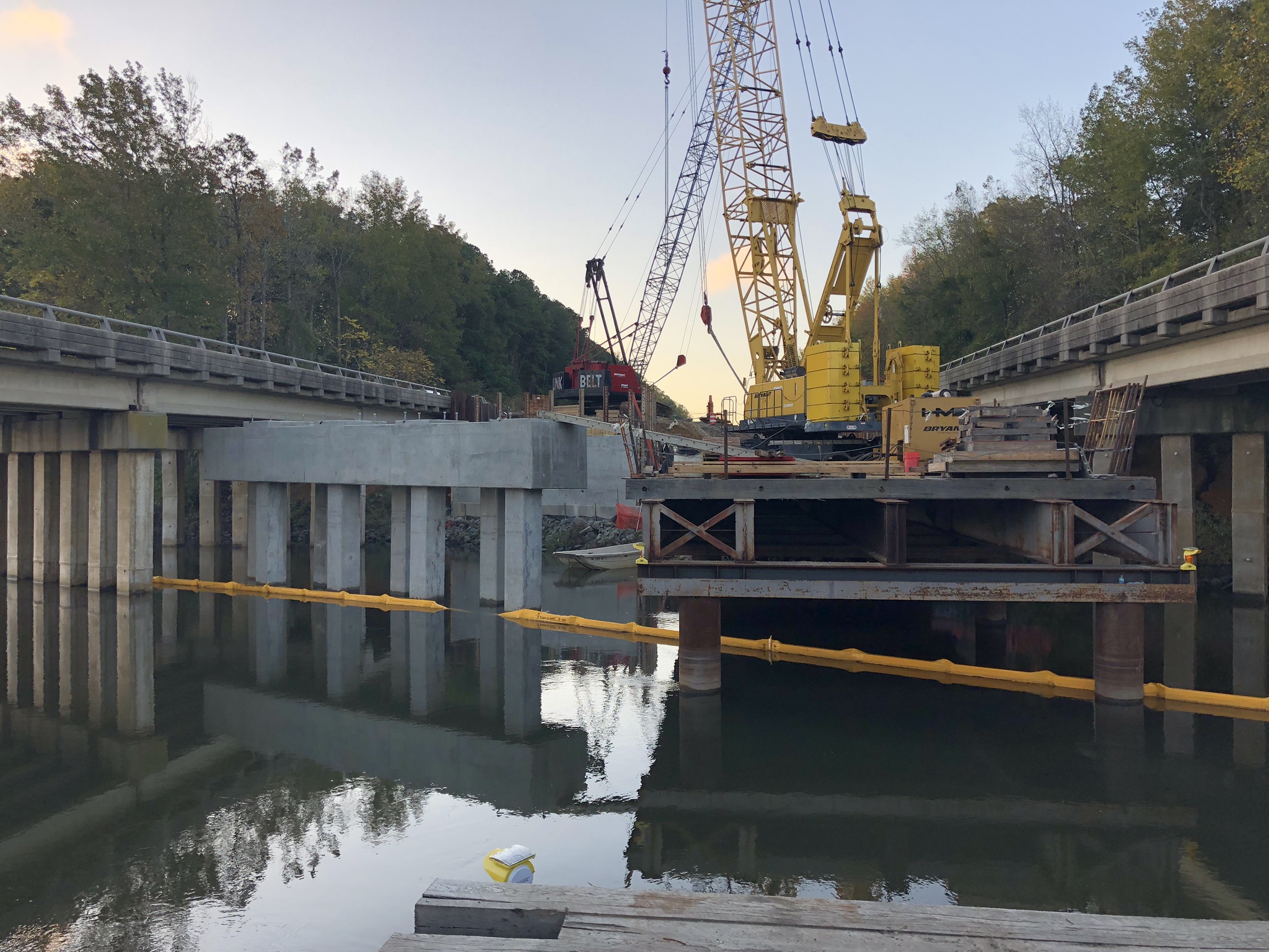 Completed skewed pier cap construction