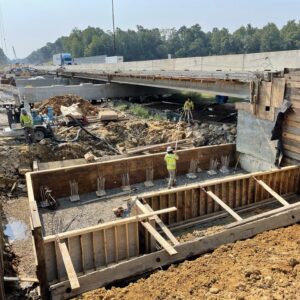 Forming WBL abutment footing.